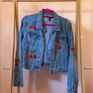 Forever 21 Cherry Jean Jacket